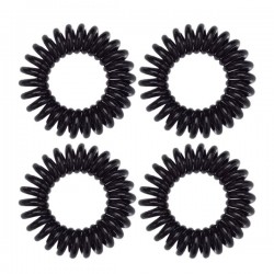 KITSCH élastiques à cheveux en spirale 4 pièces - Black