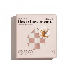 KITSCH Satin Lined Luxury Shower Cap - Checker 1pc