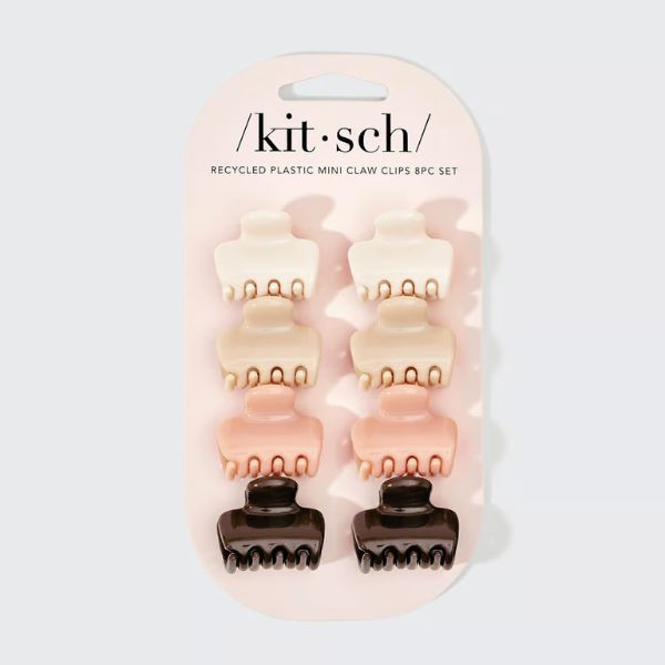 KITSCH recycled plastic mini claw clips 8pc set