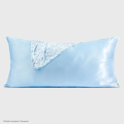 kitsch Taie d'oreiller en satin Kitsch x Bridgerton King/Toile de bleu