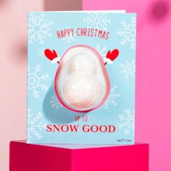 Bubble T Vanilla chai tea snowman bath bomb christmas card