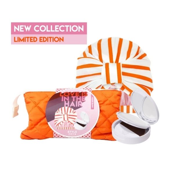 STYLEDRY Love Is In The Hair Set (Shower Cap + Dry Shampoo + Reversible Bag)