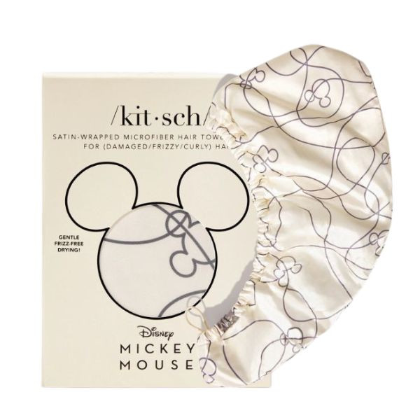 Kitsch Serviette À Cheveux En Satin Kitsch & Mickey Et Minnie