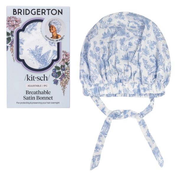 Kitsch Bonnet en satin respirant Bridgerton x Kitsch en Toile de Jardin