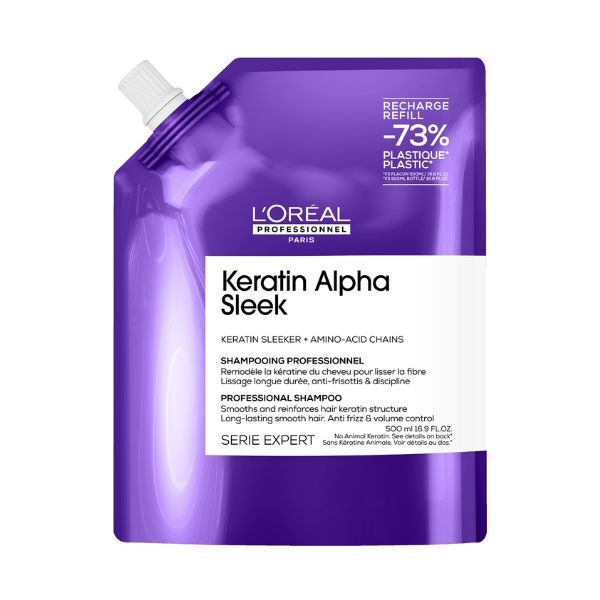 L'Oréal Professionnel Keratin Alpha Sleek Shampoo Refill 500ml