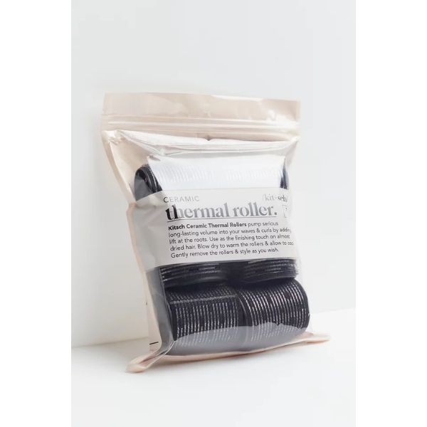 KITSCH Lot de 8 rouleaux à cheveux en céramique - Noir